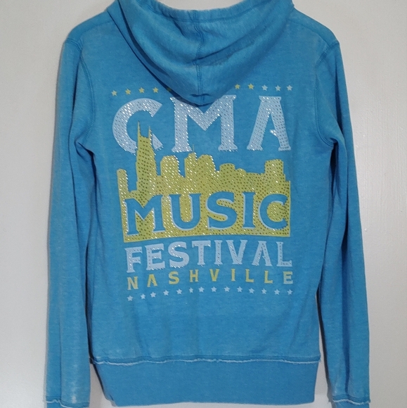 CMA Music Festival Blue Hoodie Rhinestones - Picture 9 of 9